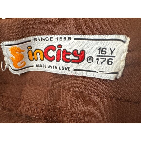 2/$30 Brown Pleated Midi Skirt By InCity Size 16Y Soft Fabric Flowy Design - Picture 4 of 13